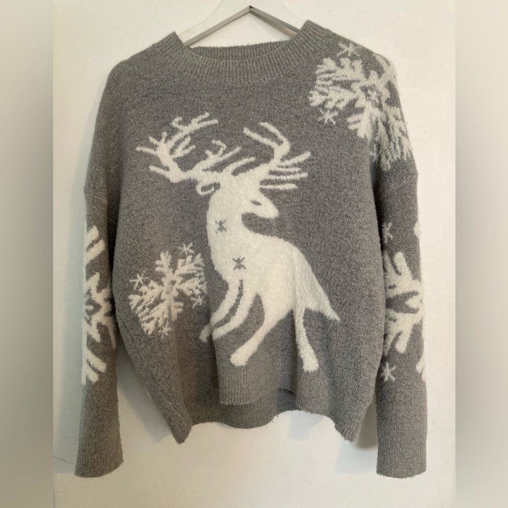 Telluride Gray Reindeer Sweater Women’s size XL